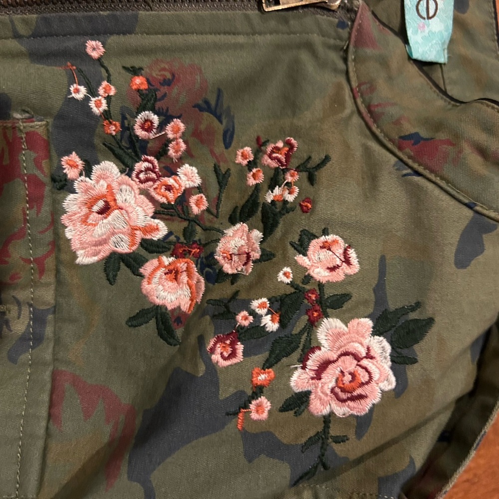 Karlie Cherry Blossom Green Floral Utility Jacket size L - Picture 7 of 8
